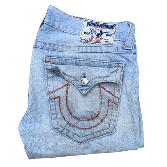 Vintage True Religion Jeans Size 34 BOOT CUT Blue - Picture 1 of 9